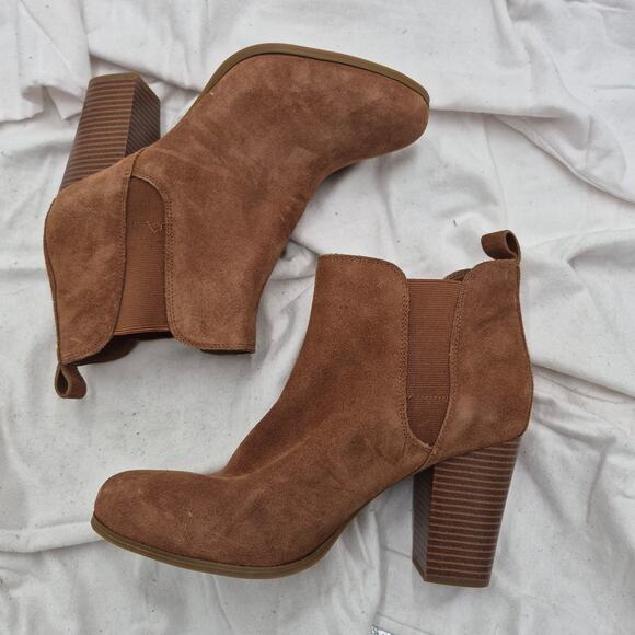 NEW MICHAEL Michael Kors Lottie Suede Ankle Boots brown size 9 - Picture 1 of 5